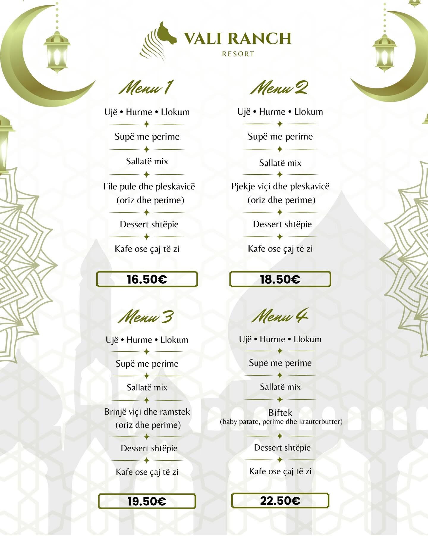 Menutë e Ramazanit në Vali Ranch Resort   Congress Center   Shije të veçanta për iftar të bekuar